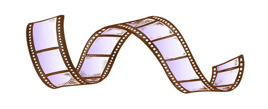 Filmstrip For Cinema Projector Color Vector