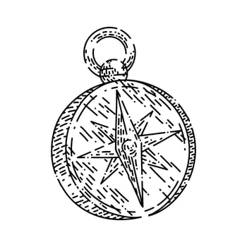 compass north sketch hand drawn vector