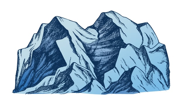 Summit Of Mountain Landscape Color Vector