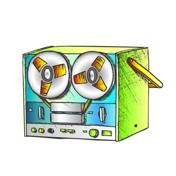 Classic Reel Player For Listening Music Color Vector