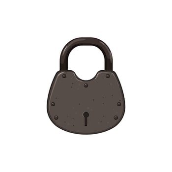 antique padlock vintage cartoon vector illustration