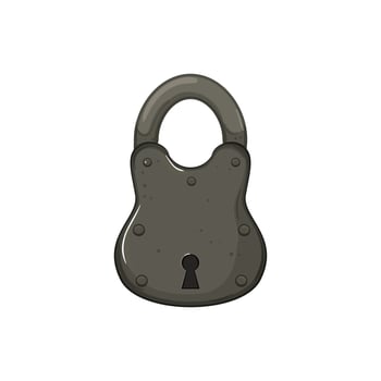 lock padlock vintage cartoon vector illustration