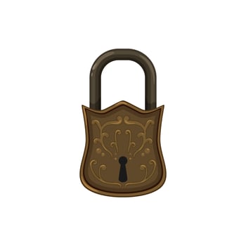 security padlock vintage cartoon vector illustration