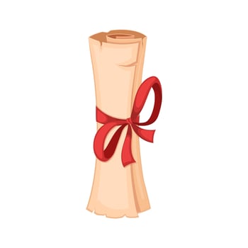 scroll yellow paper cartoon vector illustration