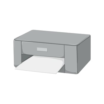 computer printer paper cartoon vector illustration