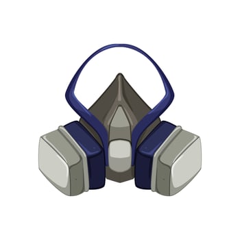 face respirator mask cartoon vector illustration