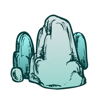 Stone Cobble Boulder Smooth Top Color Vector