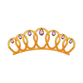 diadem tiara crown cartoon vector illustration