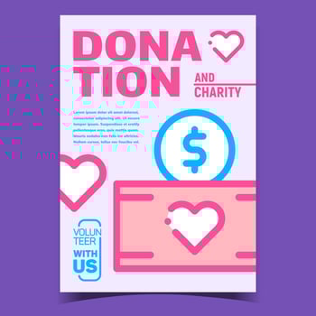 Money Donation Creative Advertising Banner Vector
