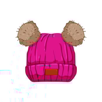 cold winter hat kid cartoon vector illustration