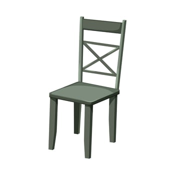 room wooden chair cartoon vector illustration
