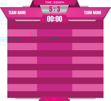 championship scoreboard with list graphic sport match vector