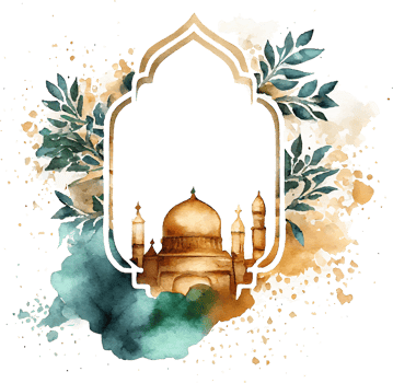 Watercolor Beautiful Painted Islamic Mosque png