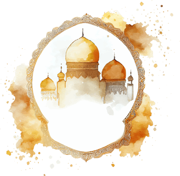 Watercolor Beautiful Painted Islamic Mosque png