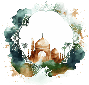 Watercolor Beautiful Painted Islamic Mosque png