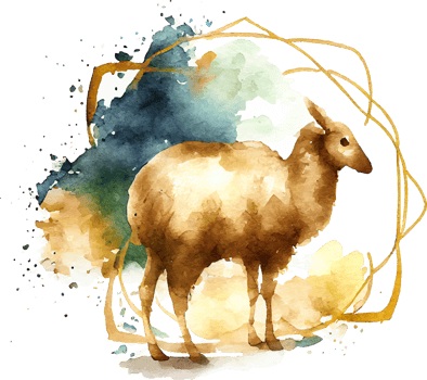 Watercolor Beautiful Painted Islamic Background with Sheep png