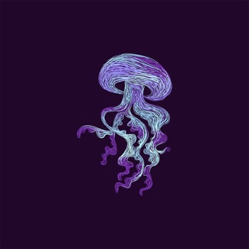 jellyfish animal artwork style illustration design vector