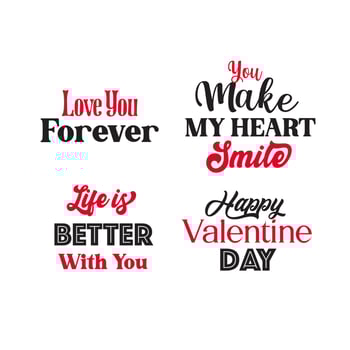 Set of lettering for Valentine's Day celebration vector