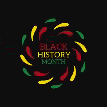 black history month banner with color drip spiral vector