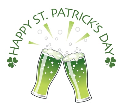 Vector St. Patricks Day Beer Toast Illustration Isolated On A White Background.