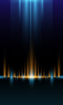 Abstract light rays effect background. Abstract technology futuristic background with glowing light effect. Neon light on black background. Glow in the dark vector illustration.