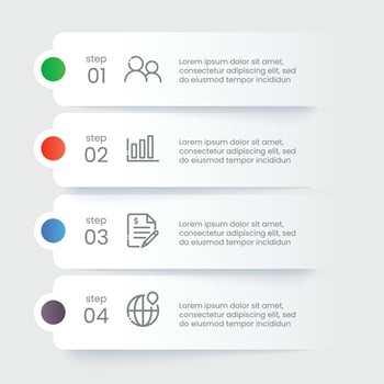 Business infographic steps design vector