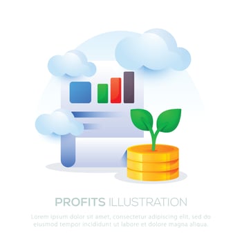 Profit illustration for mobile or website design. Profit business illustration vector