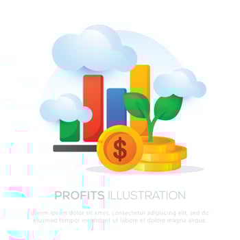 Profit up illustration design for mobile or website design. Business profit illustration vector