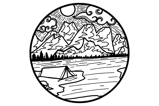 Tents With Mountain And Lake Views png