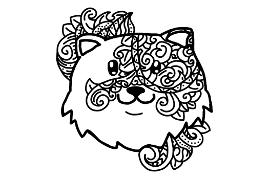 Cute Dog Head With Ornaments png