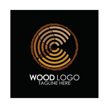wood logo template icon illustration design vector, used for wood factories, wood plantations, log processing, wood furniture, wood warehouses with a modern minimalist concept vector