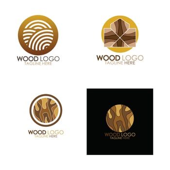 wood logo template icon illustration design vector, used for wood factories, wood plantations, log processing, wood furniture, wood warehouses with a modern minimalist concept vector