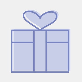 Icon valentine gift. Valentine day celebration elements. Icons in two tone style. Good for prints, posters, logo, party decoration, greeting card, etc. vector