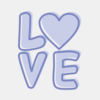 Icon love. Valentine day celebration elements. Icons in two tone style. Good for prints, posters, logo, party decoration, greeting card, etc. vector