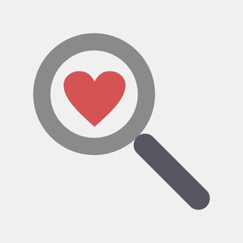 Icon find love. Valentine day celebration elements. Icons in flat style. Good for prints, posters, logo, party decoration, greeting card, etc. vector