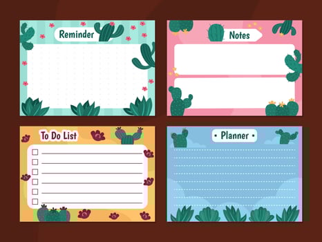 Cactus Journal Templates vector