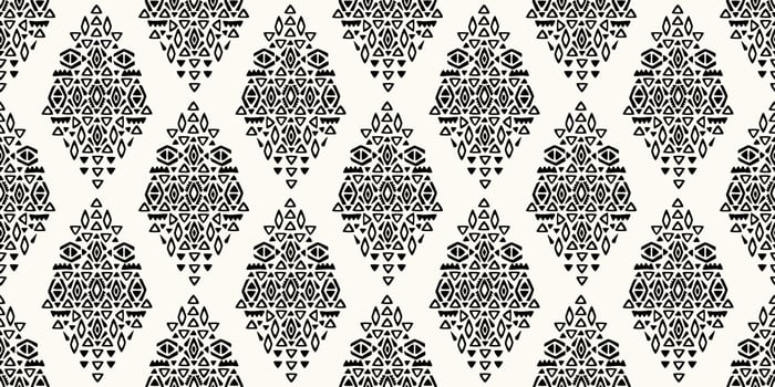 Ikat seamless pattern. Vector geometric Tribal African Indian traditional embroidery background. Bohemian fashion. Ethnic fabric carpet batik ornament chevron textile decoration wallpaper