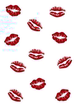 Set red the girl of lips. A vector illustration