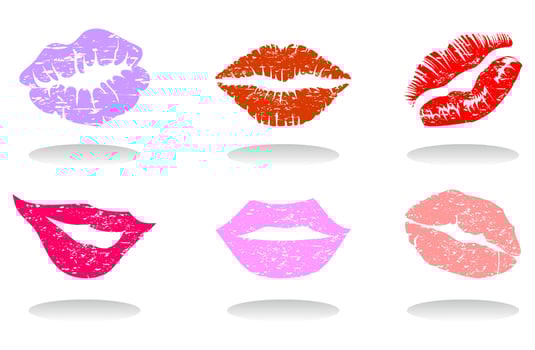 Set red the girl of lips. A vector illustration
