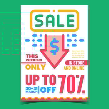 Sale Discount Creative Promotional Poster Vector