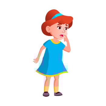 Shocked Girl Child Watching Scary Movie Vector