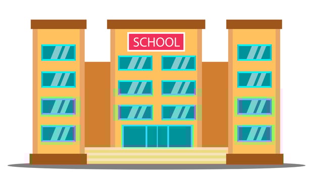 School Building Vector. University House Fasade. College Front Entrance. Isolated Cartoon Illustration vector