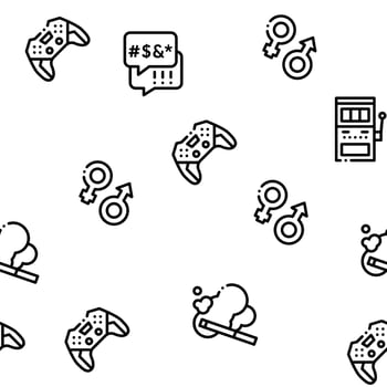Addiction Bad Habits Seamless Pattern Vector