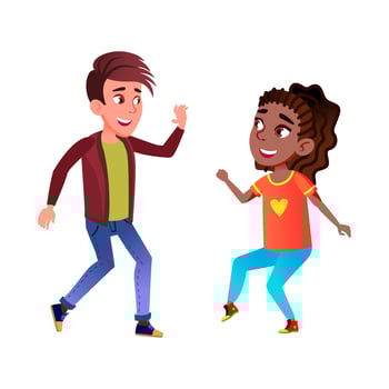 School Children Couple Dancing Energy Dance Vector