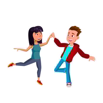 Boy And Girl Kids Couple Dancers Dancing Vector