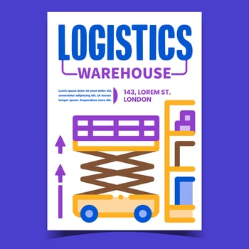 Logistics Warehouse Creative Promo Poster Vector