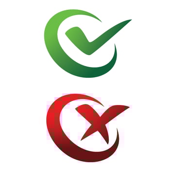 check mark design. option button sign and symbol. right or wrong choice. vector