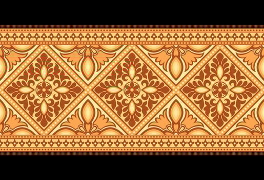 Geometric ethnic pattern seamless flower color oriental. seamless pattern. Design for fabric, curtain, background, carpet, wallpaper, clothing, wrapping, Batik, fabric Vector illustration.