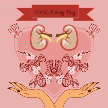 World Kidney Day Poster Or Banner. Kidney care and cancer awareness concept. Urology and nephrology vector design.