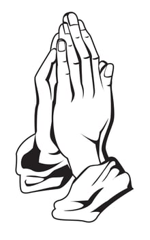 hand prayer gesture vector